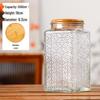 Retro Carved Storage Jar with Acacia Wood Lid for Grains, Dried Fruits, and Snacks