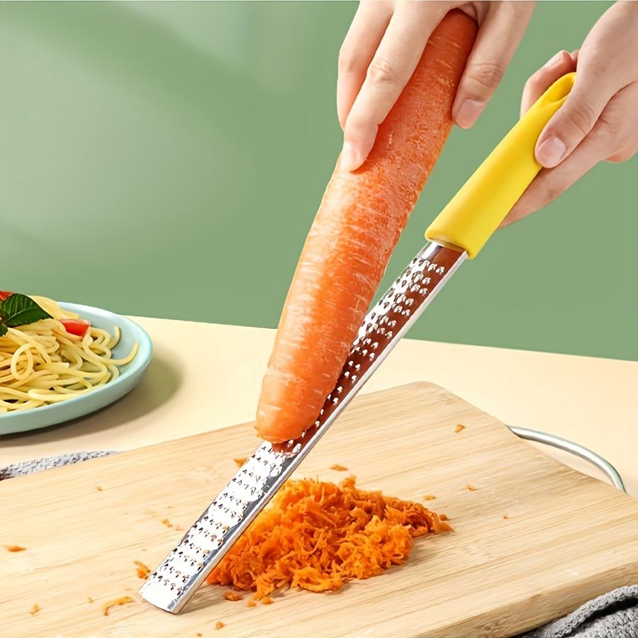 Rallador de queso de acero inoxidable para cocina - Rallador de limón profesional de metal inoxidable con mango ergonómico - Rallador plano de mano para queso