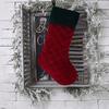 1 Stück Karomuster Rot Grün Weihnachtsstrumpf Flanell Feine Textur Strumpf Geschenktüte Heimdeko