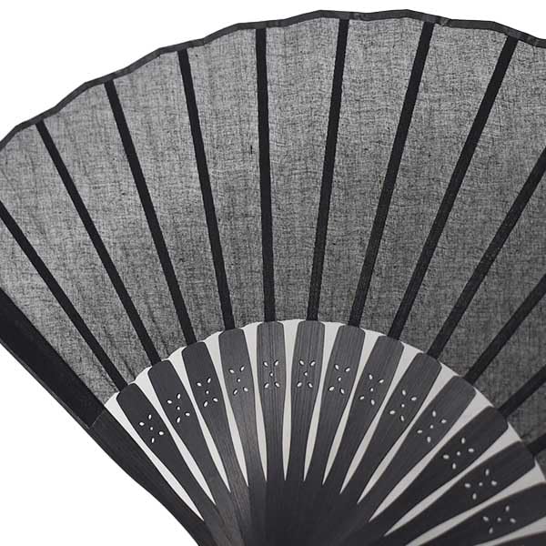 [Stylish Kimono Iroha] Black Dyed Fan, Funeral Fan, Formal, Matsujuan, Funeral Fan (Women's, 20.5cm)
