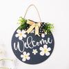 Little Daisy Welcome Wooden Door Sign with Greenery & Polka Dot Bow