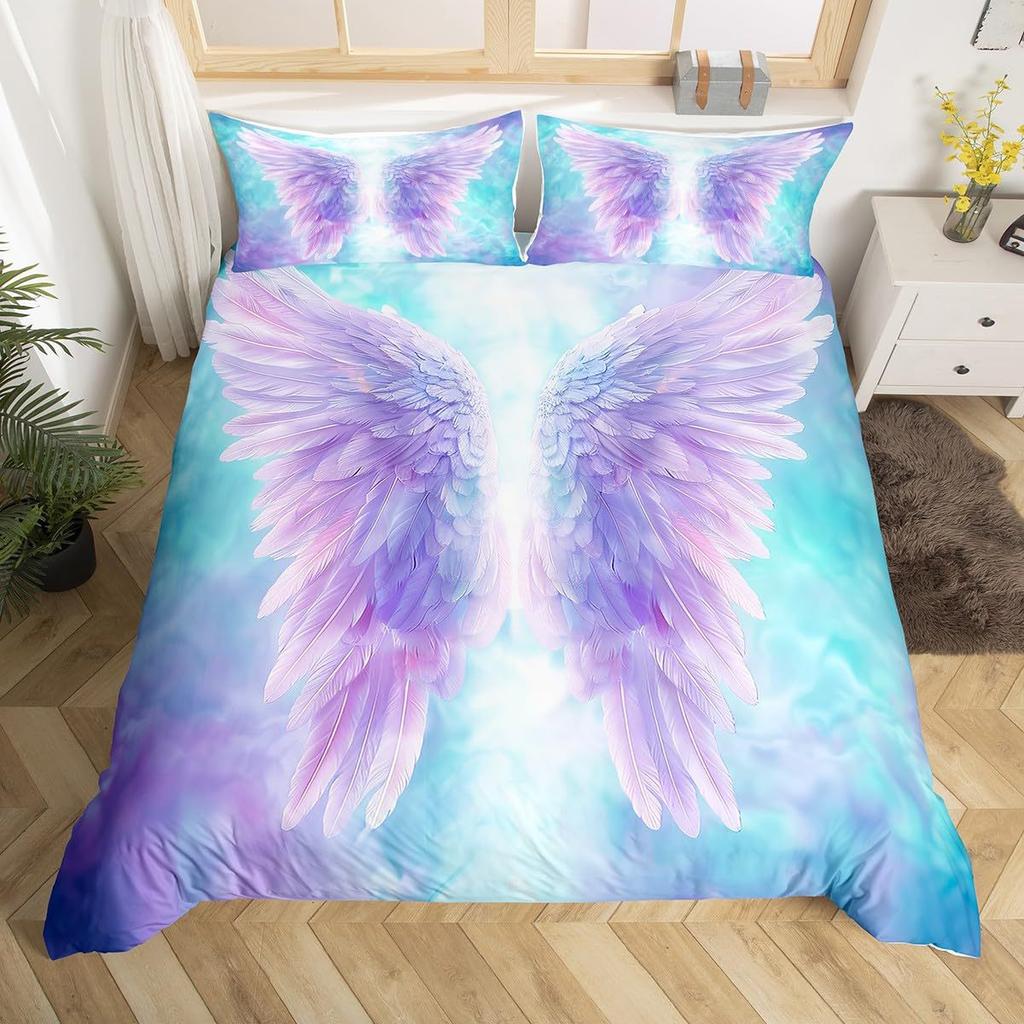 Three-Piece Purple Wing Digital Printing Bedding Home Textile Three-Piece Set