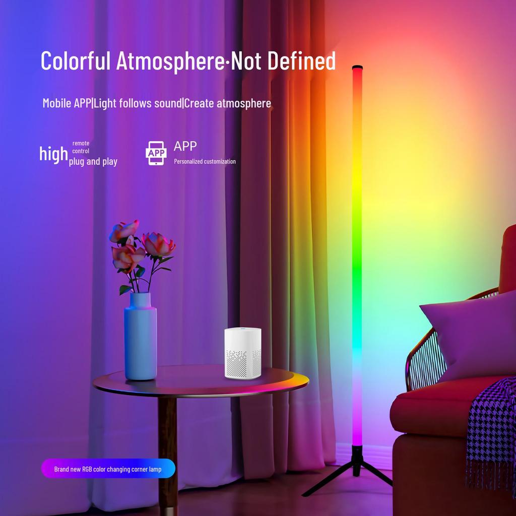 360° Voice-Control RGB Rhythm Floor Lamp - Dynamic Desktop Atmosphere Light with Full Illumination