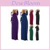 Elegante Abito Lungo Maxi Casual da Donna con Maniche Lunghe per Feste Serale