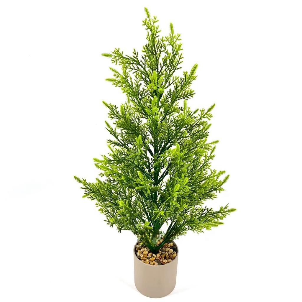 

Імітація різдвяної сосни Кипарис Настільний комп’ютер Вітальня Рослини в горщиках Зелені рослини Несправжні квіти Маленькі дерева Штучна квітка сірий білий колір