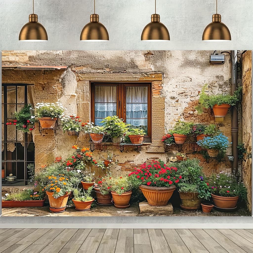 1pc Italy Tuscany Street Old Wallflower Background Photography Italy Old Town Medieval Architecture Summer Background Wedding