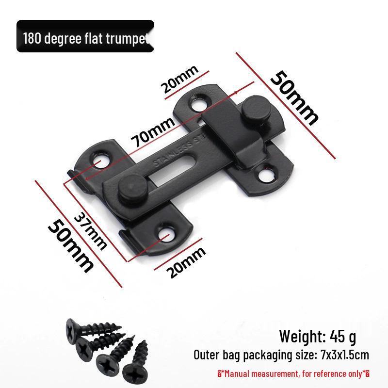 Modern Black Stainless Steel Door Buckle Latch for Pet Cage or Barn Sliding Doors