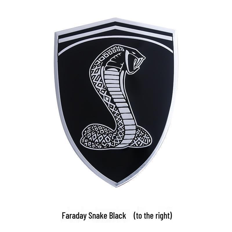 

Compatible Mustang Ferrari Metal Snake Fender Car Sticker for Personalization