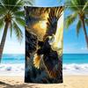 1Pc Eagle Through Forest Beach Towel, Quick Dry, Multi-Use for Beach Pool Gym Yoga Home Travel, Christmas, Halloween, Xmas Gift M928203