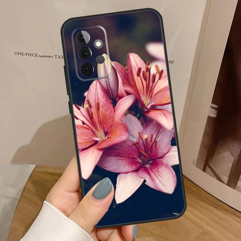 Colorful Flower Lily Funda For Samsung Galaxy A15 A25 A35 A55 A52 A32 A12 A14 A34 A54 A51 A71 A53 A13 A33 Case