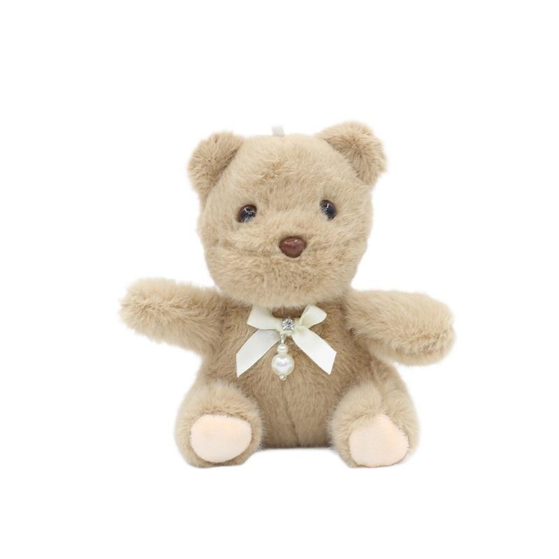Flower Bear Pendant Cute Ribbon Bear Plush Toy Doll Bag Hanging Doll Keychain Doll
