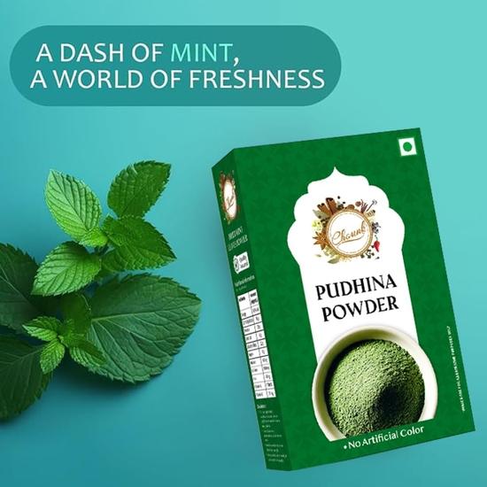 Chounk Pure And Natural Mint Powder | Pudina Powder with No Added Flavors & No Preservatives  - 200 Grams (100 Grams X Pack of 2)