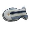 Nautical Fish Canvas Pillow Striped Fish Shape Throw Pillow Stuffed Plushie Hugging Back Cushion Sofa Bedroom Living Room Decoration