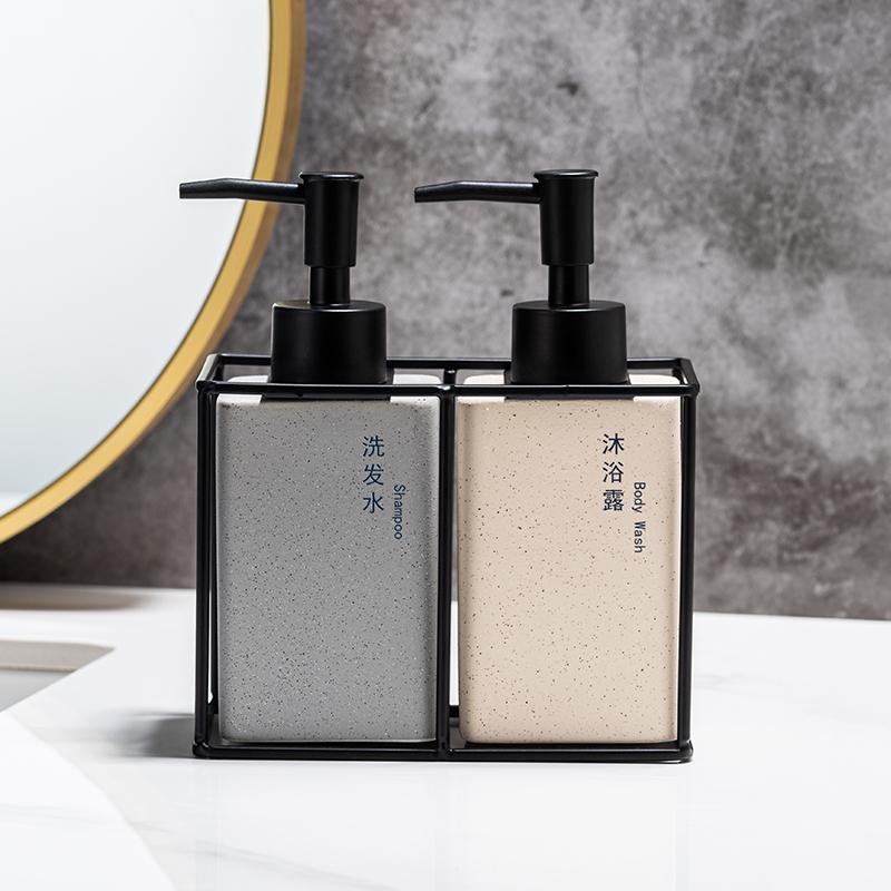 hotel 330ml sanitizer bottles Bathroom lotion Bottle Bath Pump Bottle Imitation rock ceramic Portable Travel Soap Dispenser
