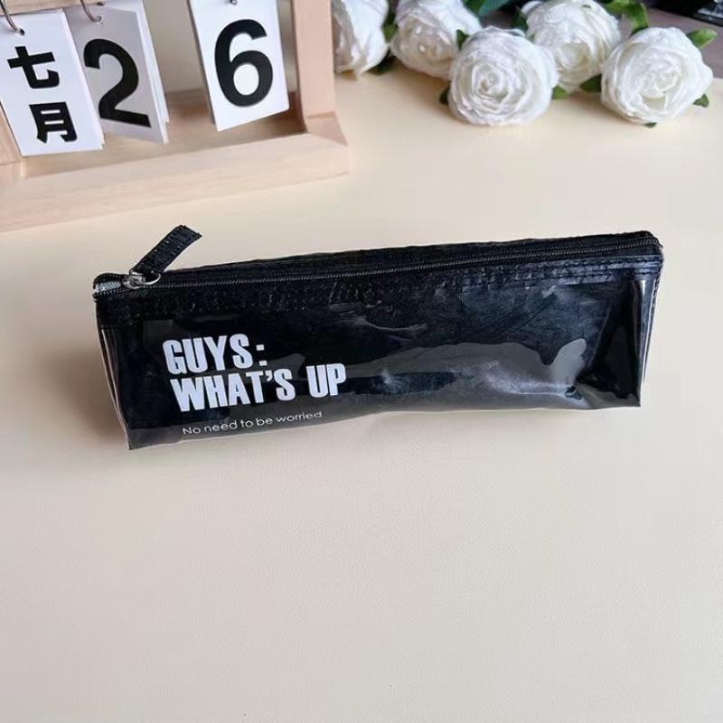 

1pc Retro Light Luxury Kraft Paper Large Capacity Portable Pencil Case Student Dirt Resistant Waterproof Pencil Case Storage Sta