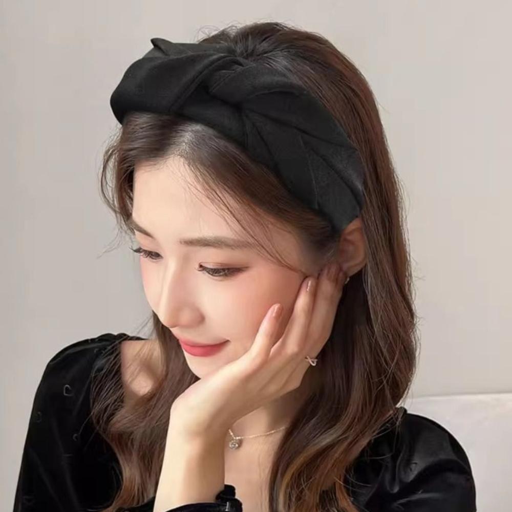 Sweet Bow Hair Claw Wide Side Braided Headband Fashion Hair Band  Girls Accessories