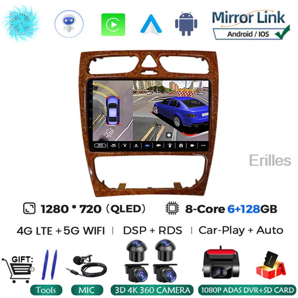 Car Radio Android 14 For Mercedes Benz C Class W203 C200 C320 C350 CLK W209 2002 - 2005 Car Stereo Multimedia Player NO DVD