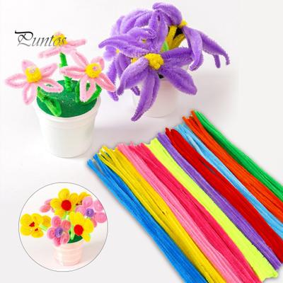 100Pcs Chenille Stems Soft DIY Crafts Twisting Stick Bright Color Creative Chenille Stems for Home Decorations
