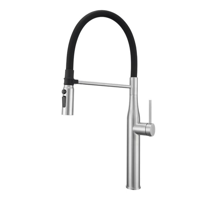 Gun Grey Telescopic Rotary Kitchen Faucet
