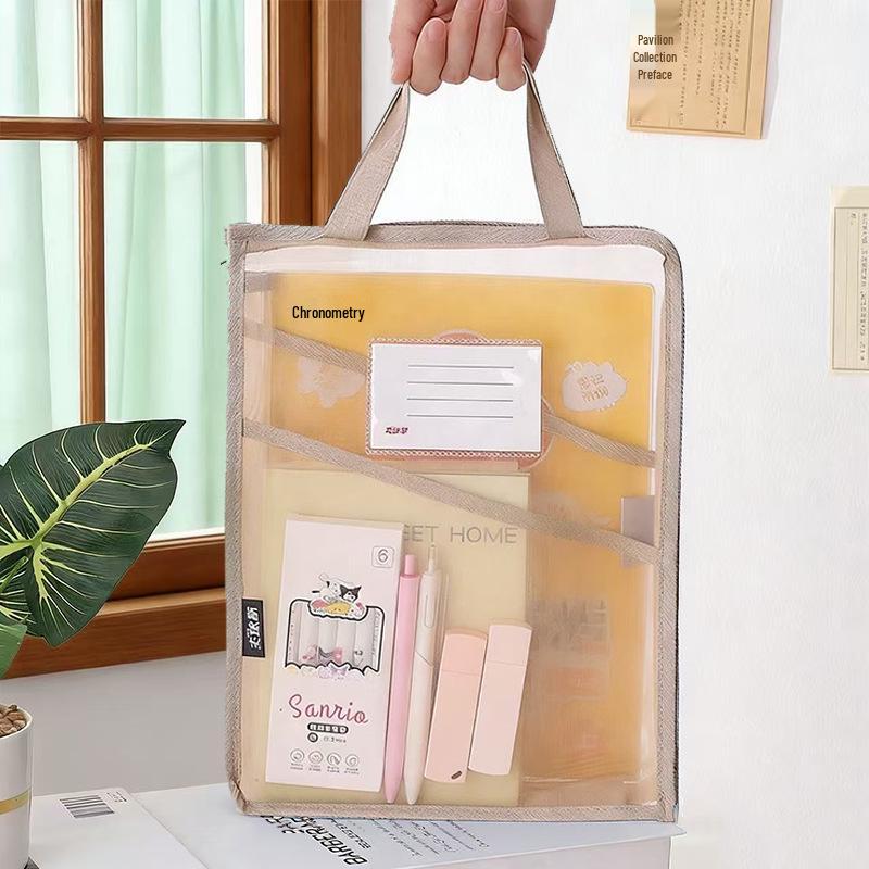 Popular L-Shaped Zippered File Bag - Student Organizer for Books and Papers