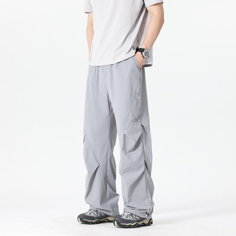 Men's Autumn New Solid Color Straight Casual Pants Loose Wide-leg Trousers