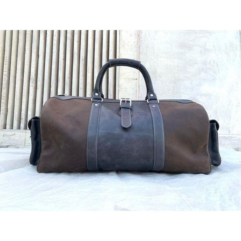 

Кожаная дорожная сумка, подарок для шаферов, мужская сумка для выходных, большая дорожная сумка для ночевки, сумка для отпуска, подарок на годовщину, для спортзала, очень большая дорожная сумка, для мужчины, парня 24 x 12 x 11 in