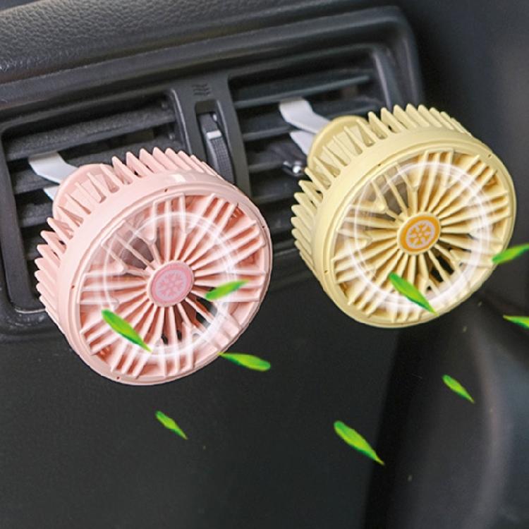 USB Car Fan Car Air Outlet Cooling Fan With LED Light Creative Little Fan For Vehicles Interior Accessories
