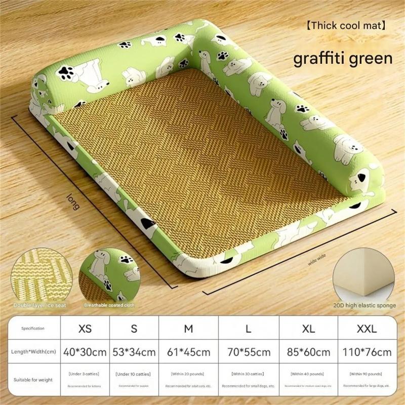

Dog Bed and Cat Bed, Four Seasons Universal Cooling Mat, Detachable Washable Pet Cushion, Non-slip Summer Sleeping Bed for S Xs size 40cm*30cm wide