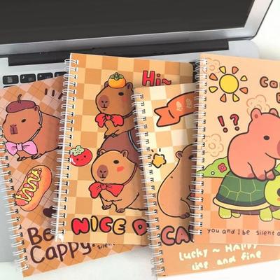 4ks Creative A5 Papír Capybara Notebook Anime Vnitřní prázdná stránka Studentský poznámkový blok Tlusté roztomilé školní potřeby