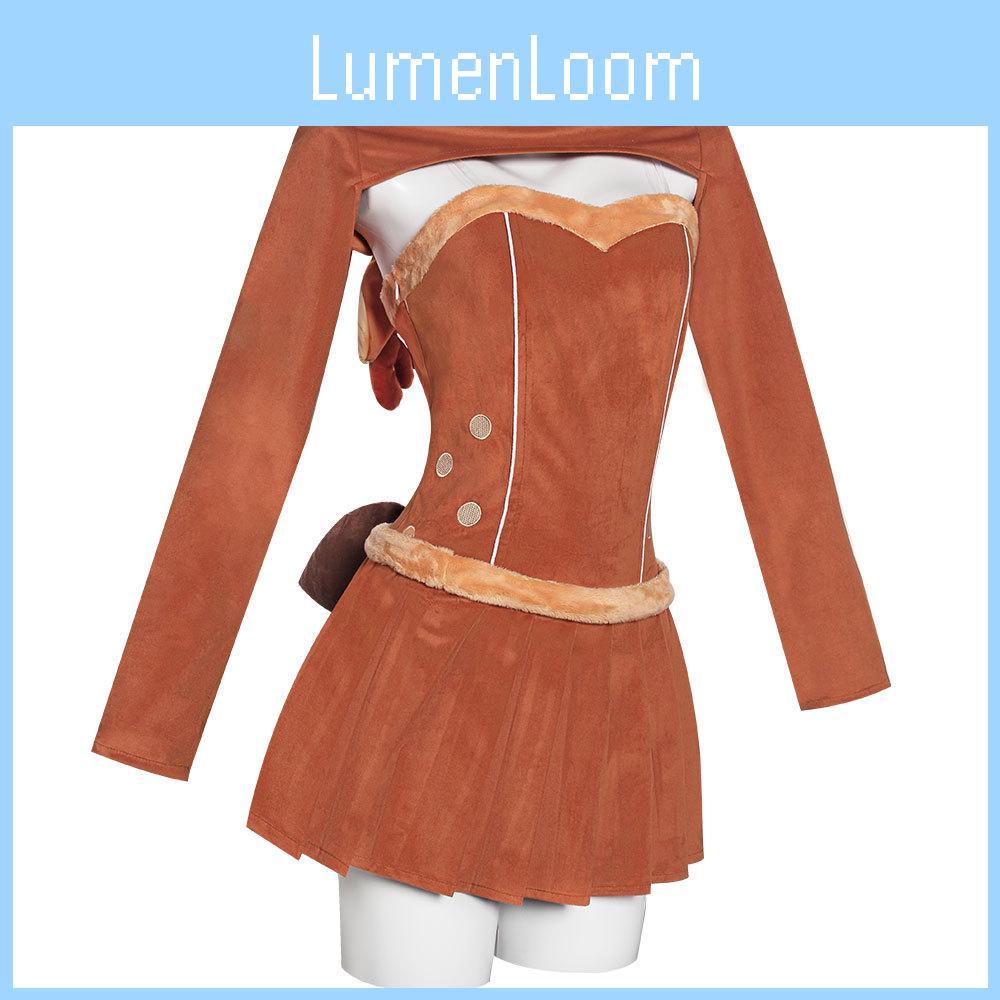 Christmas Reindeer Cosplay Costume With Fuzzy Material For Holiday Parties
