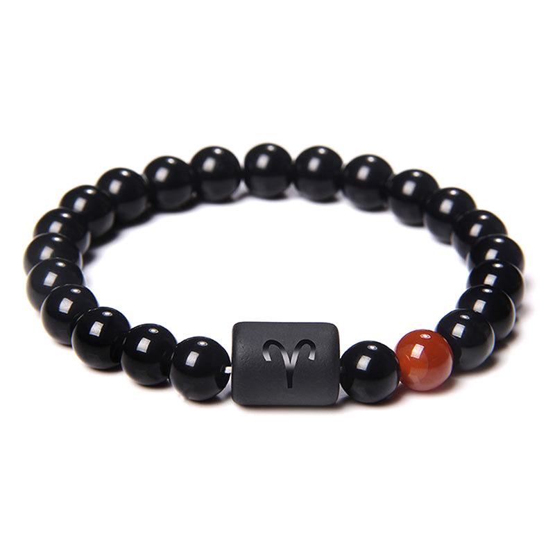 Natural Stone Beaded Bracelet 12 Constellation Couple Bracelet For Women Men High-Quality Elastic Rope Bracelet Jewelry Gifts