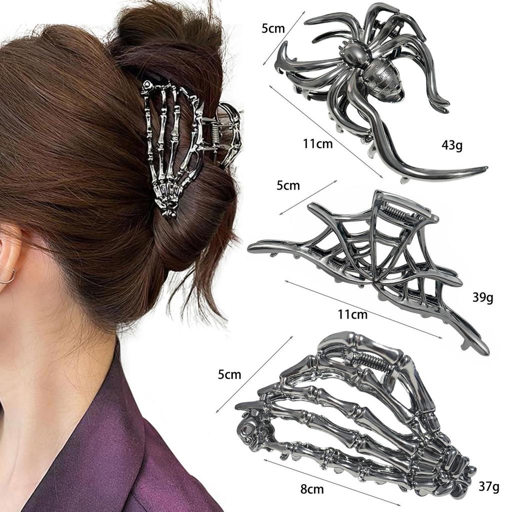 Halloween Bat Claw Clip - Simple Updo Hair Accessory (Dark)