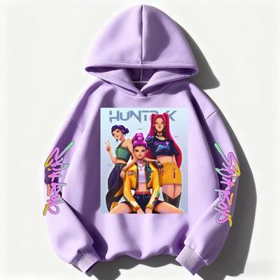Kpop Demon Hunter Girls Sweatshirt Rumi Mira Zoey Cute Hoodies Kids Autumn /Winter Pullover Children Long Sleeves Clothes Gift