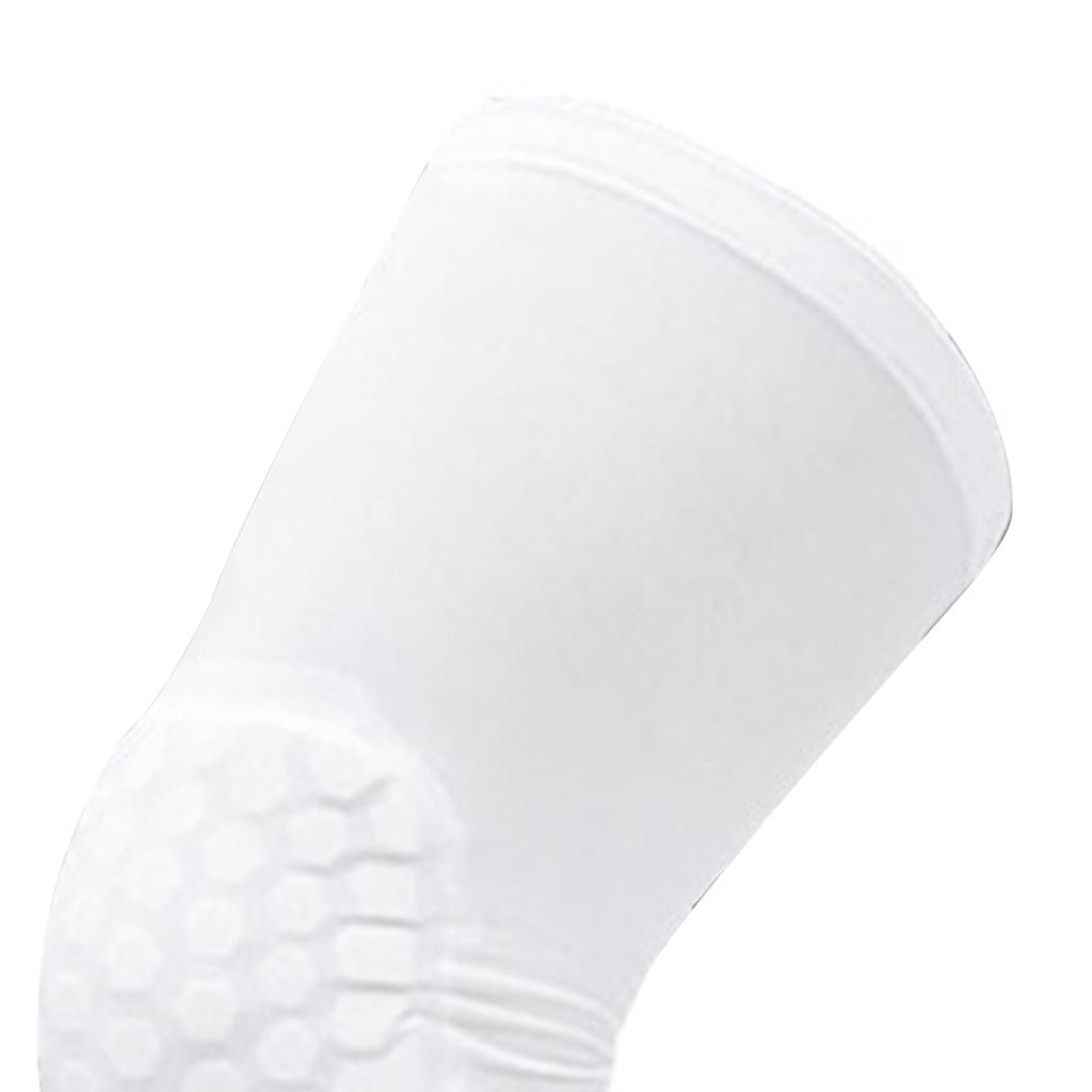 2PCS Knee Brace Unisex Lengthened Honeycomb Anti Collision Compression Knee Sleeve for Basketball White L For