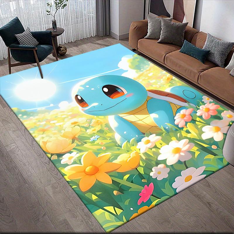 

Squirtle Chibi Cartoon Square Area Rug, Non-Slip Floor Mat for Living Room, Perfect Gift for Pokemon Fans.chl 60x90cm