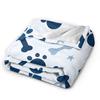Dog Paw Print and Bone  Flannel Blankets Winter  Warm Soft Throw Blanket  Living Room Pattern Bedspread Sofa Bed Cover