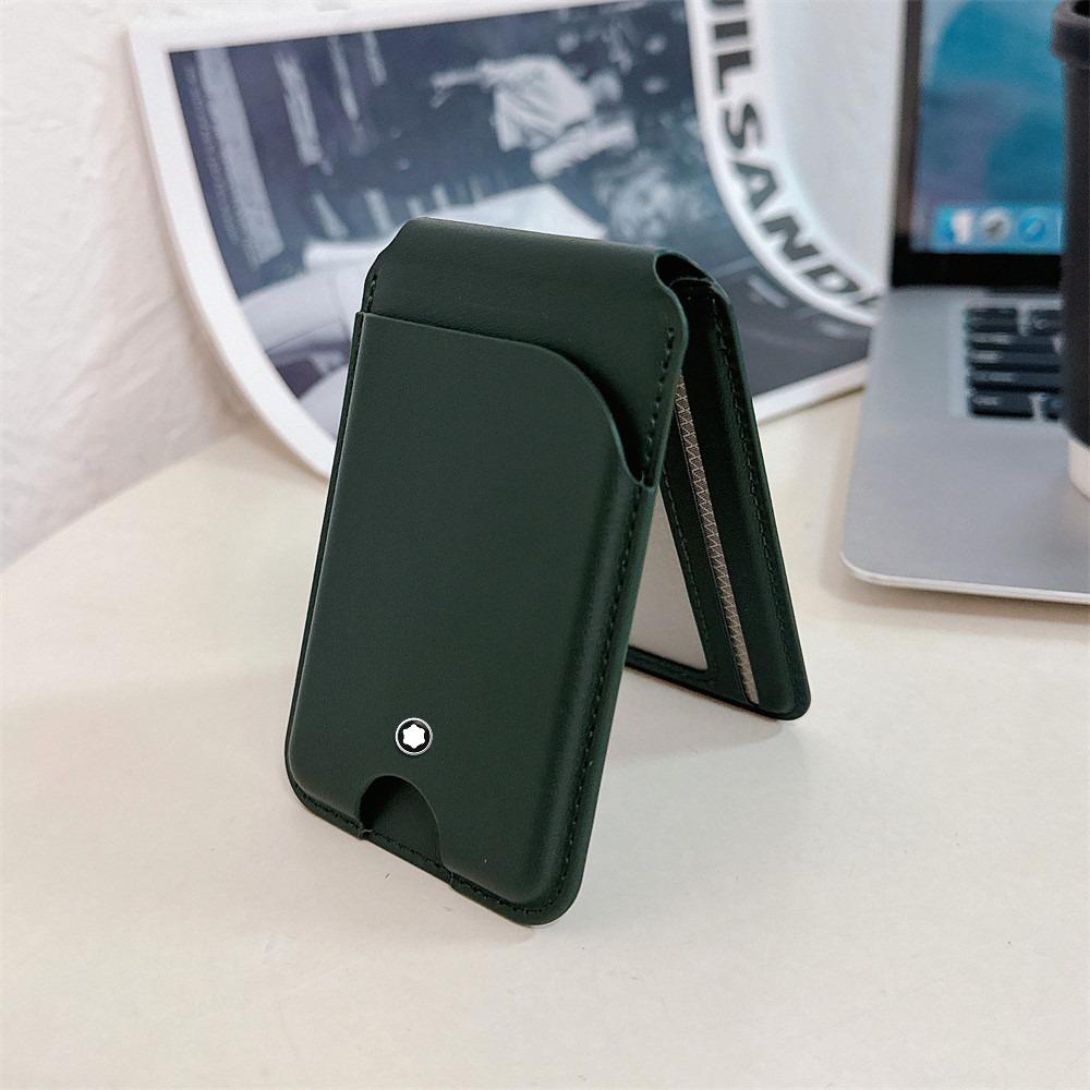 High Quality Business Sle for Magsafe Fold Card Holder Solid Leather Case for IPhone 17 Pro Max 16 15 14 Samsung S26 S25 Ultra