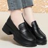 Women's autumn new women's shoes thick-soled one-pedal single shoes increase the height of casual small leather