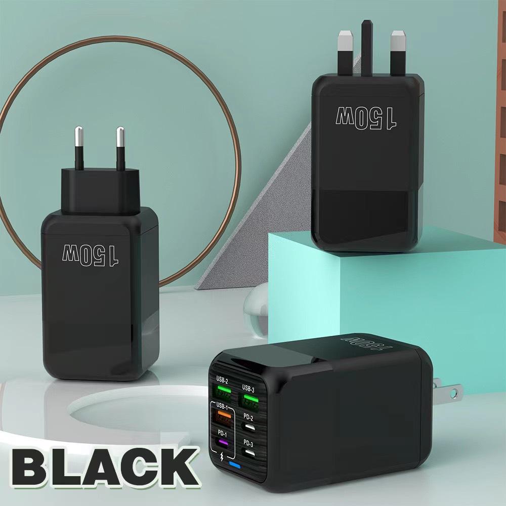 150W 6-in-1 Multi-port Charger with 3 USB & 3 PD Ports for Fast Charging (5V 3.1A)