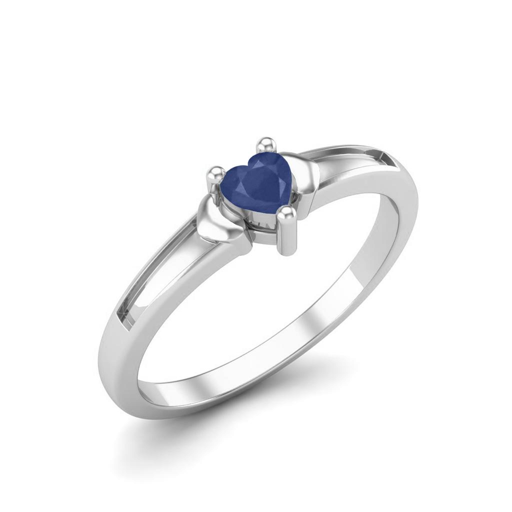 3mm Heart Blue Sapphire Cz 925 Sterling Silver Three Hearts Women Anniversary Ring