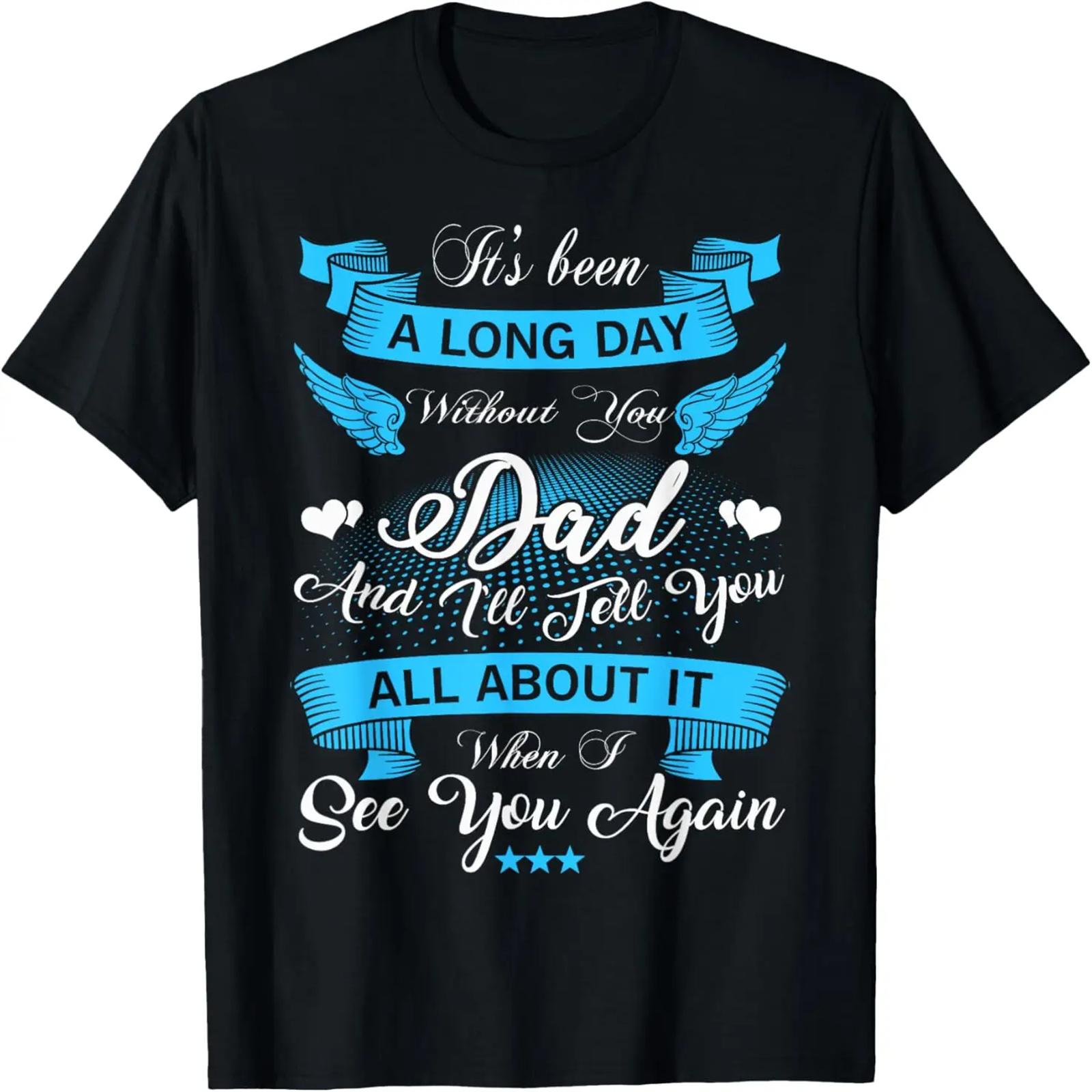 Remembrance of Dad Memory of My Father in Heaven Angel Wings T-Shirt S