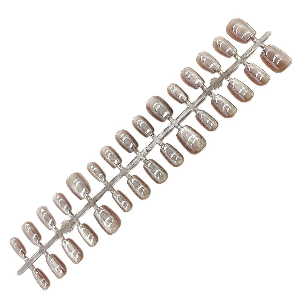 Aurora Cat-Eye Gradient Blush Electroplated Nail Tips