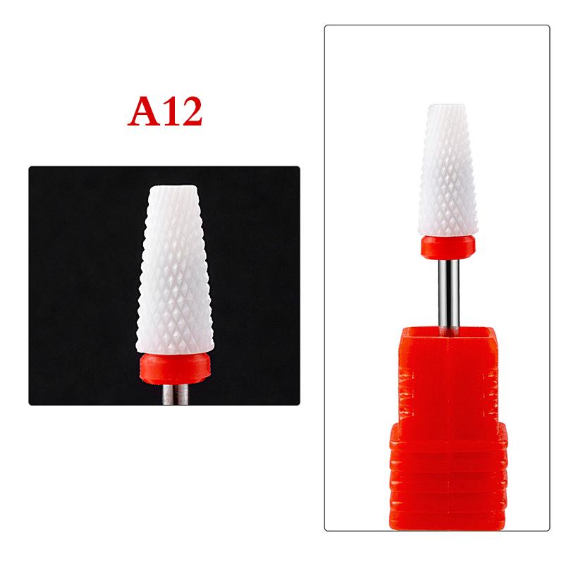 1ks keramických wolframových vrtáků na nehty Pilník pro elektrický stroj na manikúru