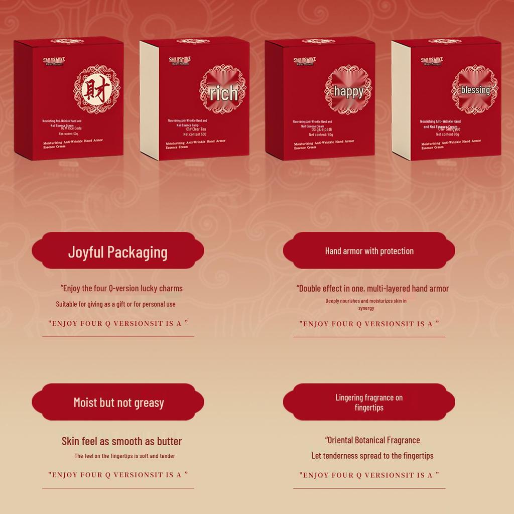 Luxury Travel-Size Moisturizing & Anti-Wrinkle Hand Cream Gift Set with Nail Care Essence