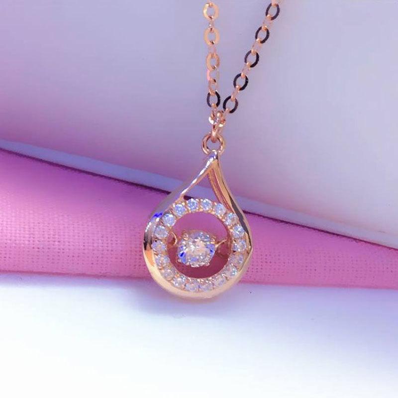 Inlaid Zircon Smart Shiny Pendant Light Luxury Foreign Purple Gold Plated Rose Gold