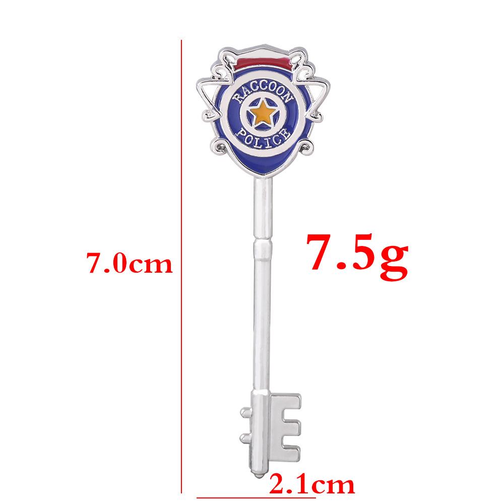 Movie Resident Evil Brooch Movie Props Raccoon City Police Detective Badge Key For Women Men Fans Jewelry Accessories Gifts