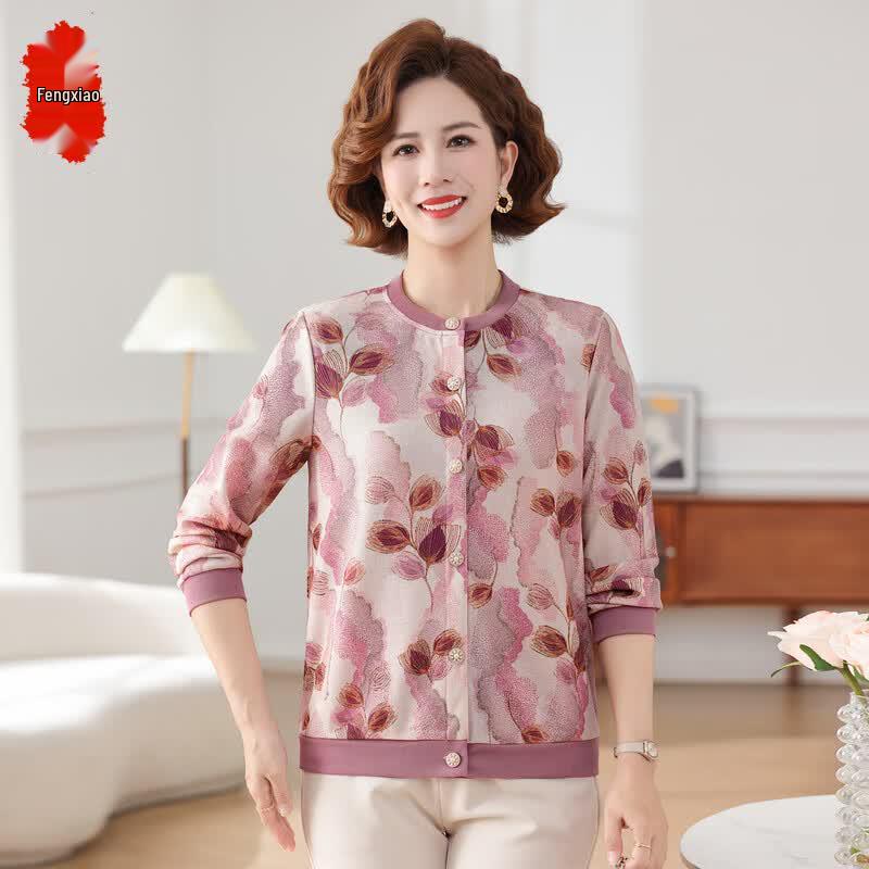 Women's Floral Print Knitted Cardigan & Top Set