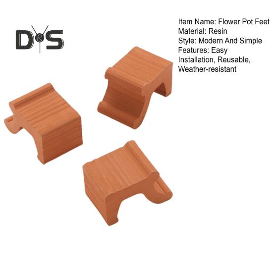 3 Pcs Resin Flower Pot Feet Reusable Plant Pot Riser Outdoor Indoor Potted Plants Planter Support Feet for Flowerpot with Straight or Flat Edge