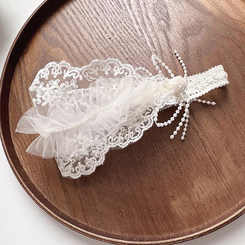 Adjustable Infant Lace Headwear Elastic Hair Band Soft Comfortable Polyester Baby Girls Hair Decoration Retro Design
