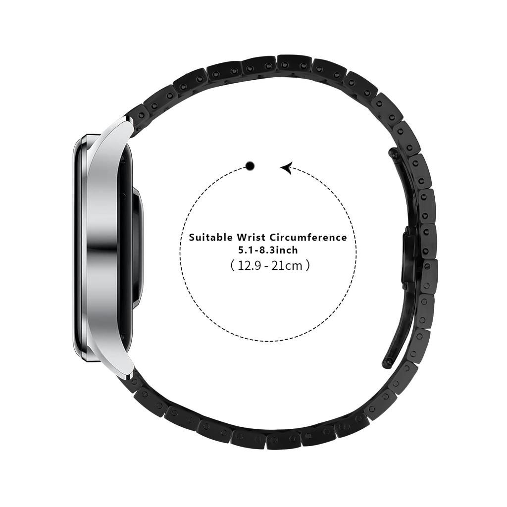 For Samsung Galaxy Watch 46mm Line Splicing Butterfly Buckle Stainless Steel Watch Strap